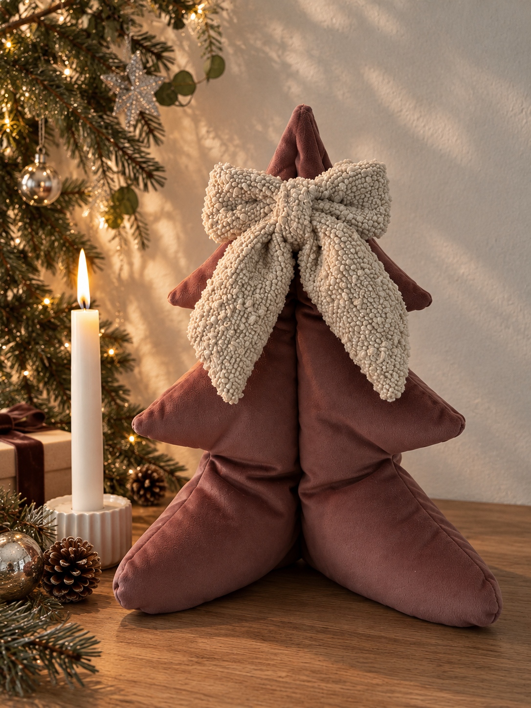 CHRISTMAS ROSE – Juletræ i velour, 30 cm