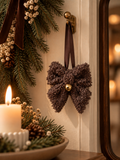JINGLE TEDDY - Julesløjfe i brun teddy med klokke